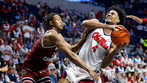 Ole Miss Rebels forward Jaemyn Brakefield vs. South Carolina